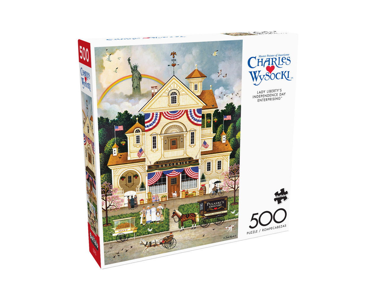 Charles Wysocki: AMERICANA: Lady Liberty's Independence Day Enterprising 500 Piece Puzzle