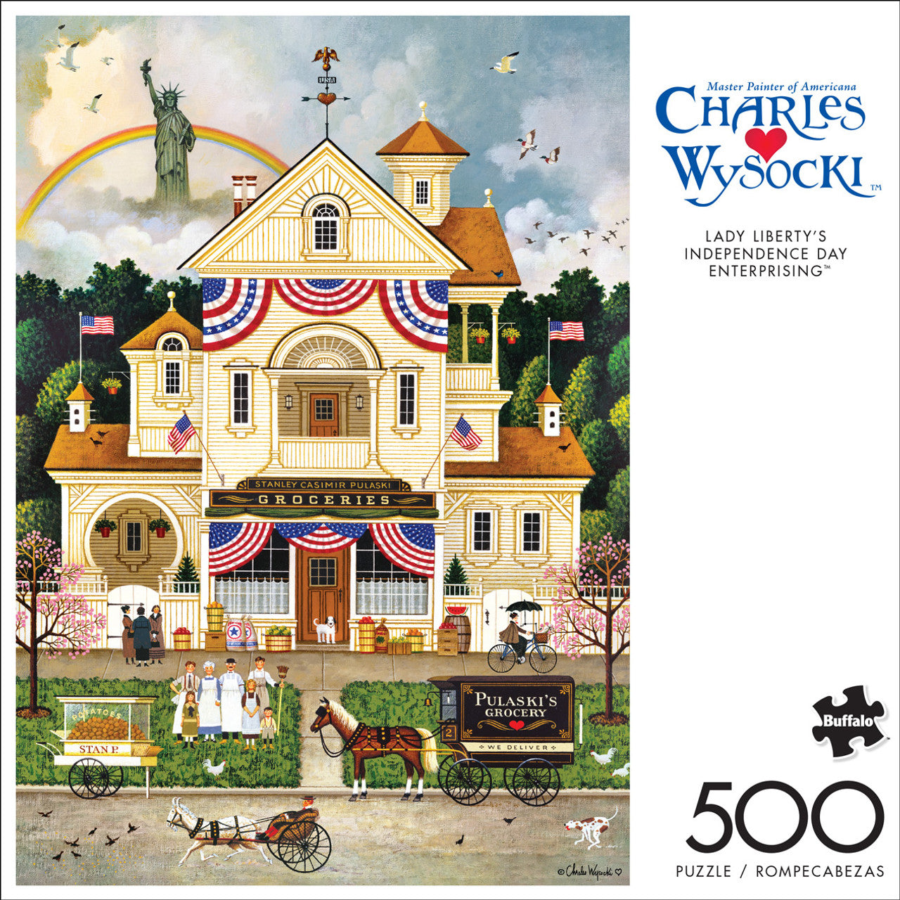 Charles Wysocki: AMERICANA: Lady Liberty's Independence Day Enterprising 500 Piece Puzzle