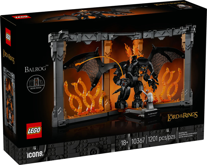 AVAILABLE NOW! LEGO® Icons The Lord of the Rings: Balrog Book Nook 10367