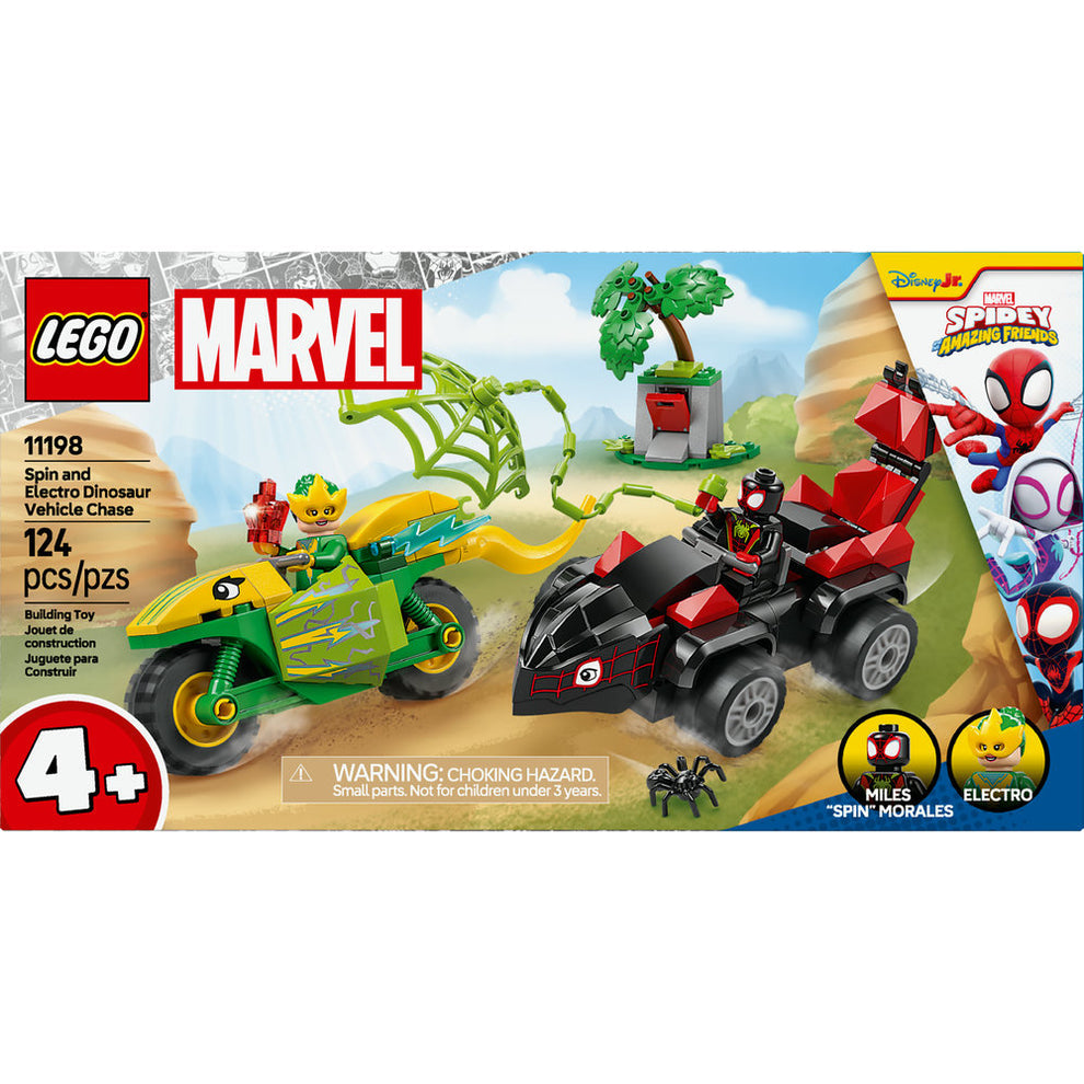 LEGO® Marvel Spin and Electro Dinosaur Vehicle Chase 11198