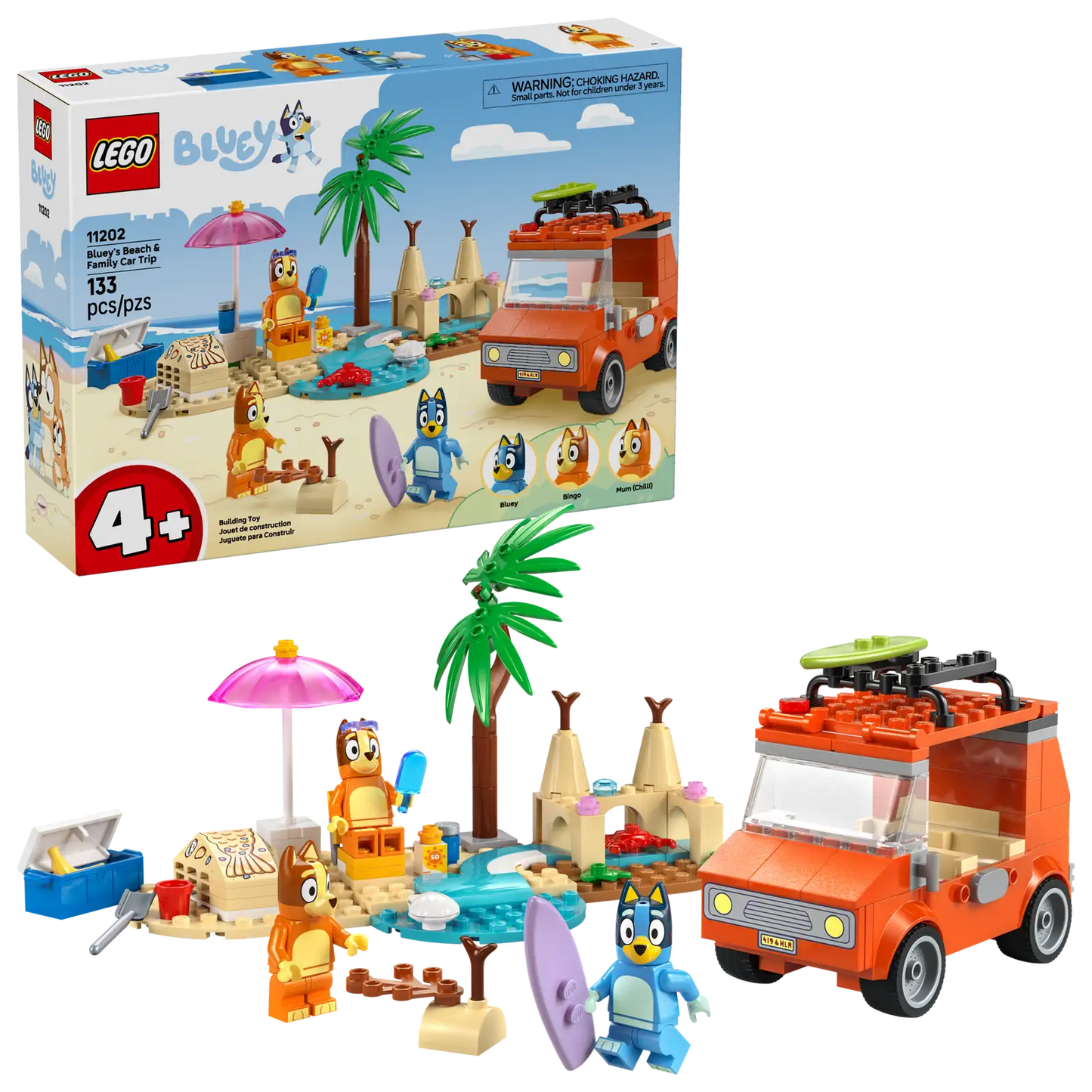 LEGO® Bluey's Beach & Family Car Trip 11202