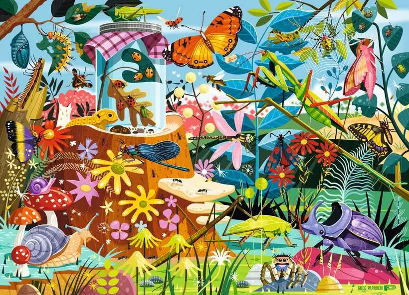 Ravensburger Children’s Jigsaw Puzzle Greg Paprocki: Backyard Bug World - 60 Pieces Puzzle