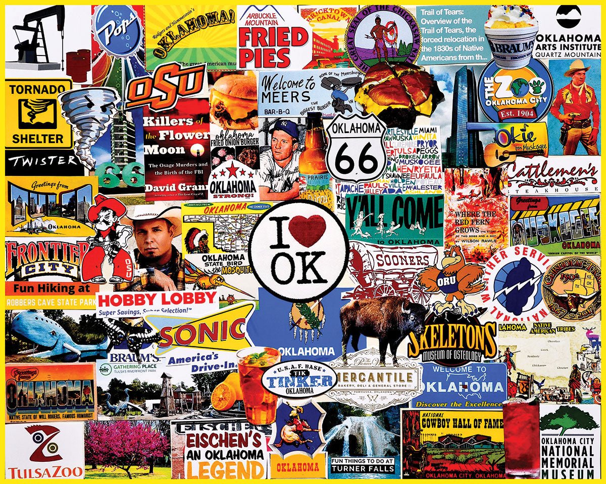 White Mountain I Love Oklahoma - 1000 Piece Jigsaw Puzzle