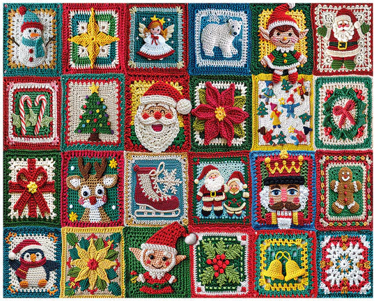 White Mountain Christmas Crochet 1000 Piece Jigsaw Puzzle