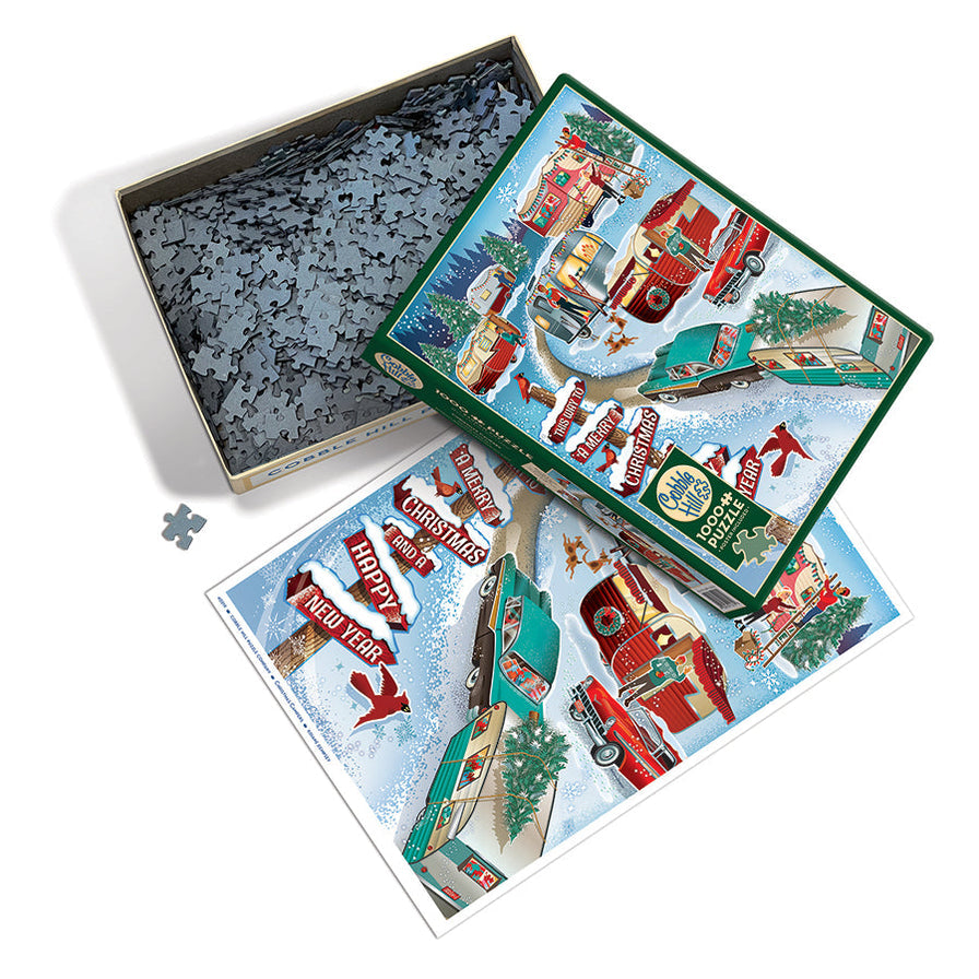 Cobble Hill Christmas Campers 1000 Piece Puzzle