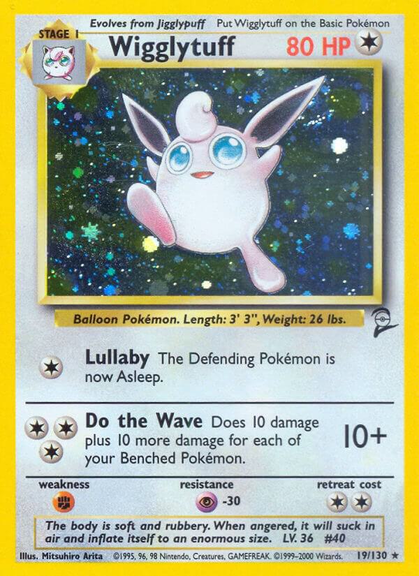 Pokemon TCG: Base Set 2 Wigglytuff 19/130 (Rare Holo) - Moderately Played
