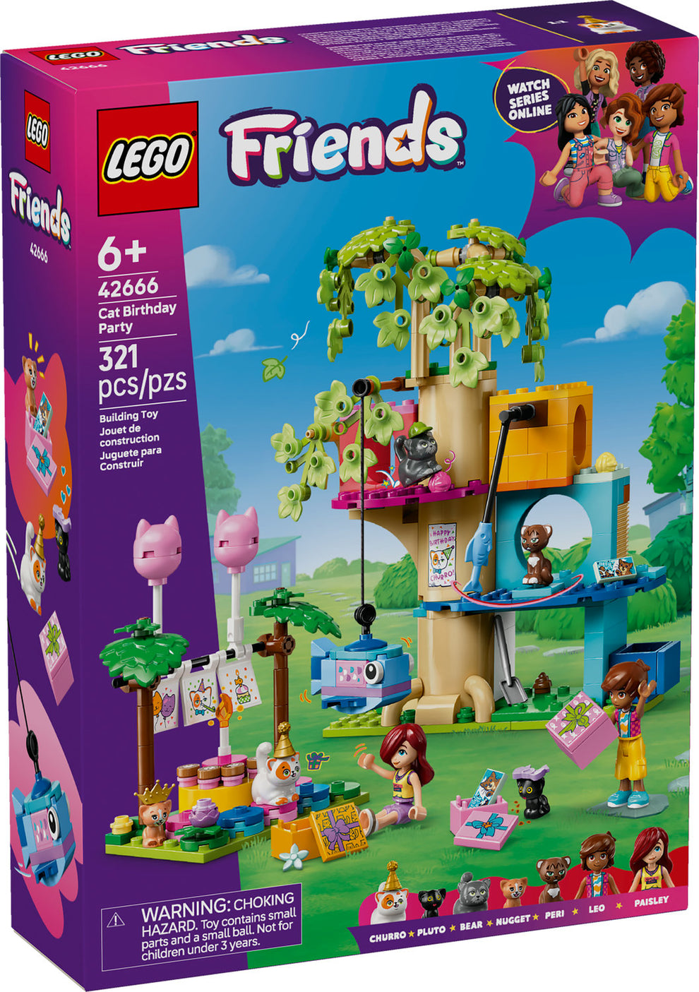 AVAILABLE NOW! LEGO® Friends Cat Birthday Party & Tree House 42666