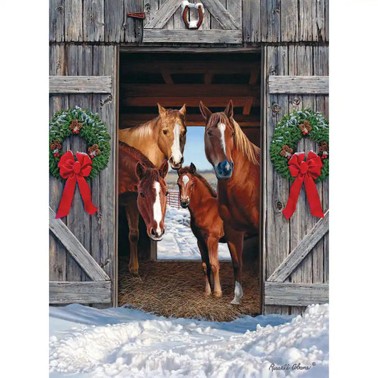 PUZZLE RENTAL: Horse Barn Christmas - 500 Piece Puzzle