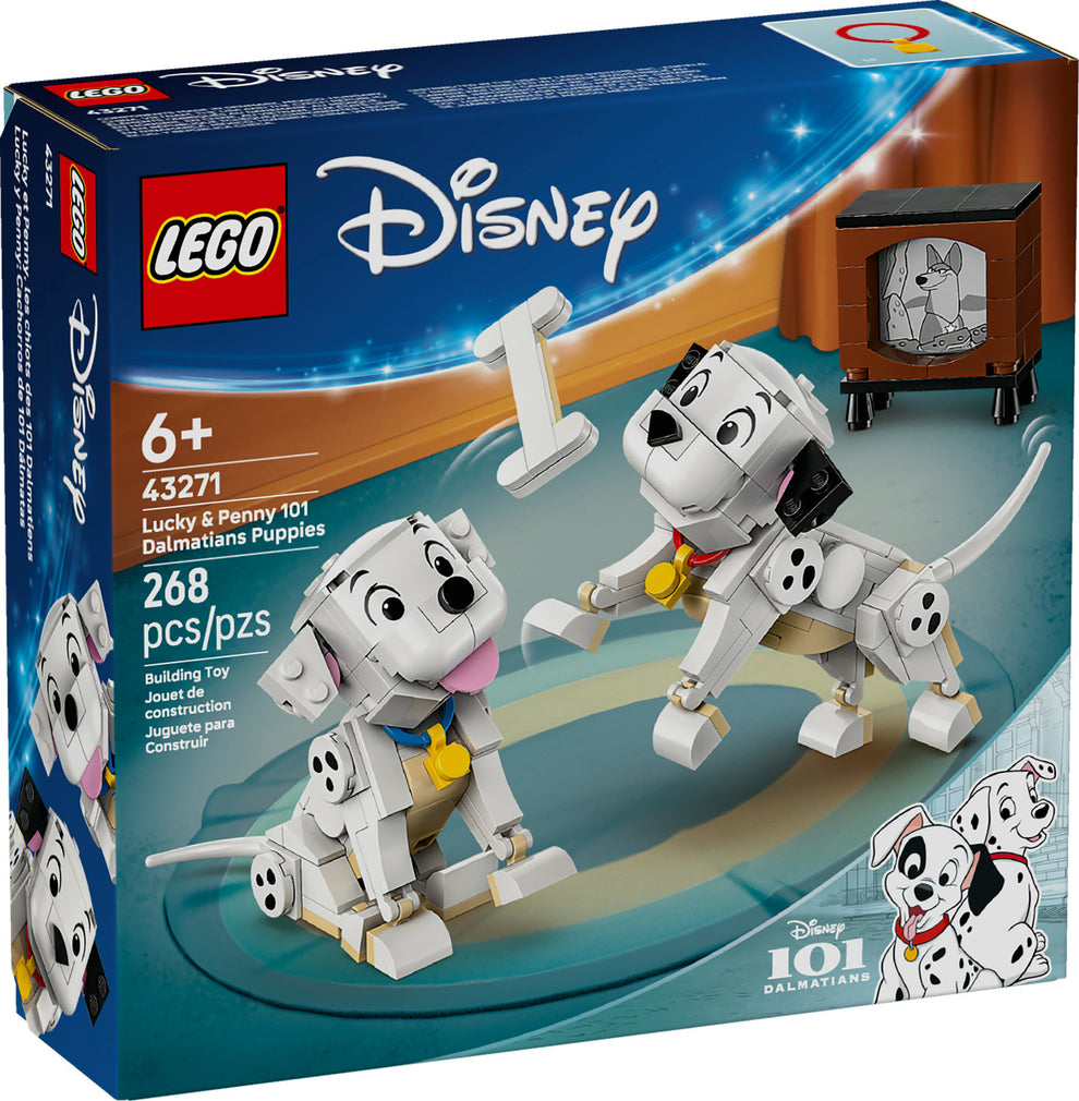 AVAILABLE NOW! LEGO® Disney Lucky & Penny 101 Dalmatians Puppies 43271