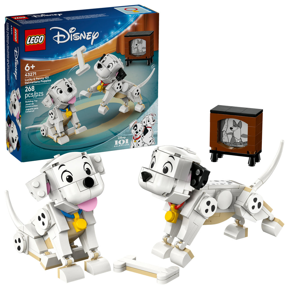 AVAILABLE NOW! LEGO® Disney Lucky & Penny 101 Dalmatians Puppies 43271
