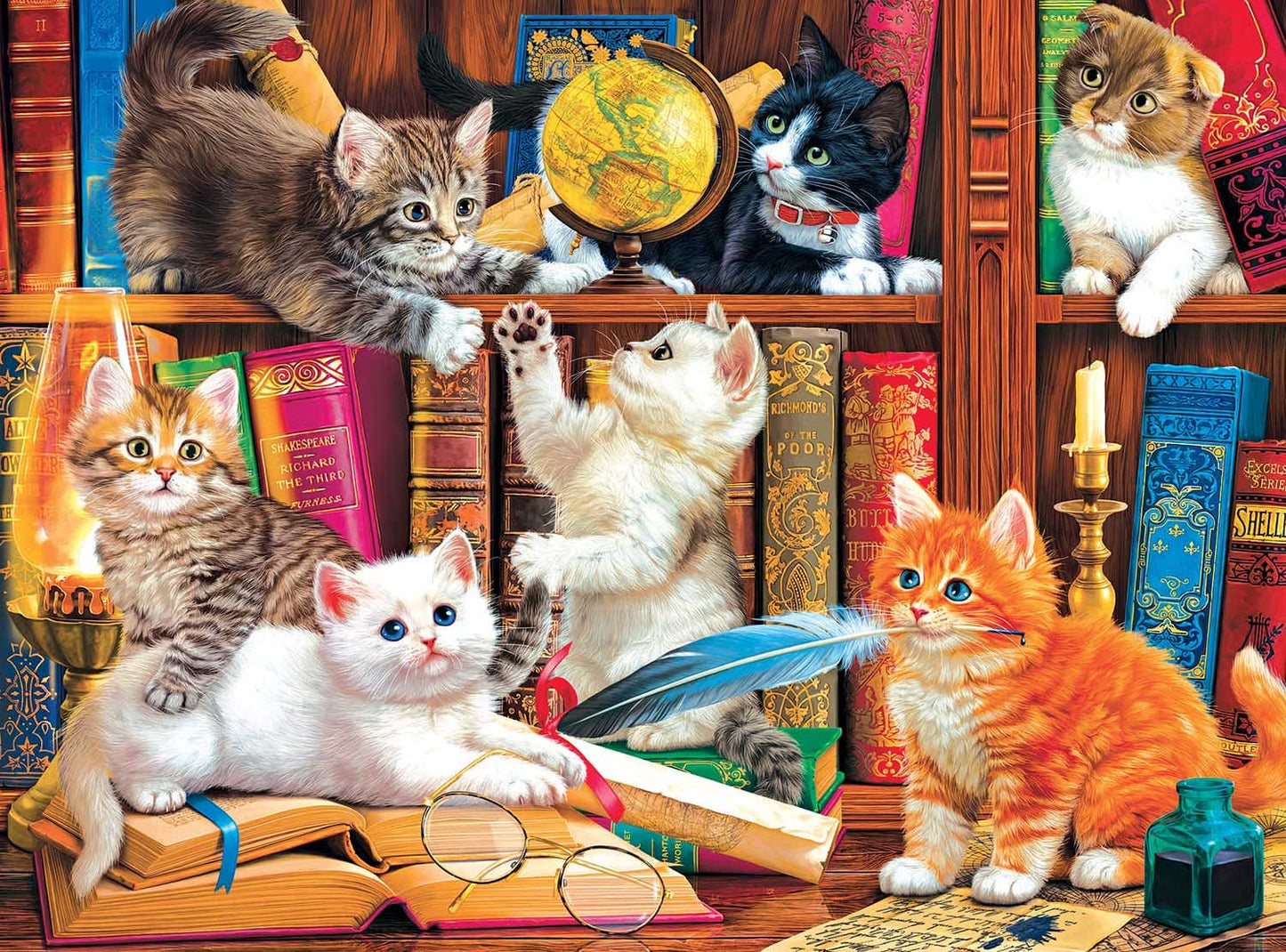 Library Mischief - 750 Piece Jigsaw Puzzle by RoseArt