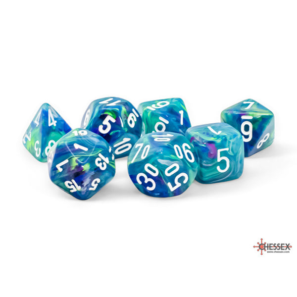 Chessex Dice: Festive Mega-hedral - Waterlily/White (7ct)