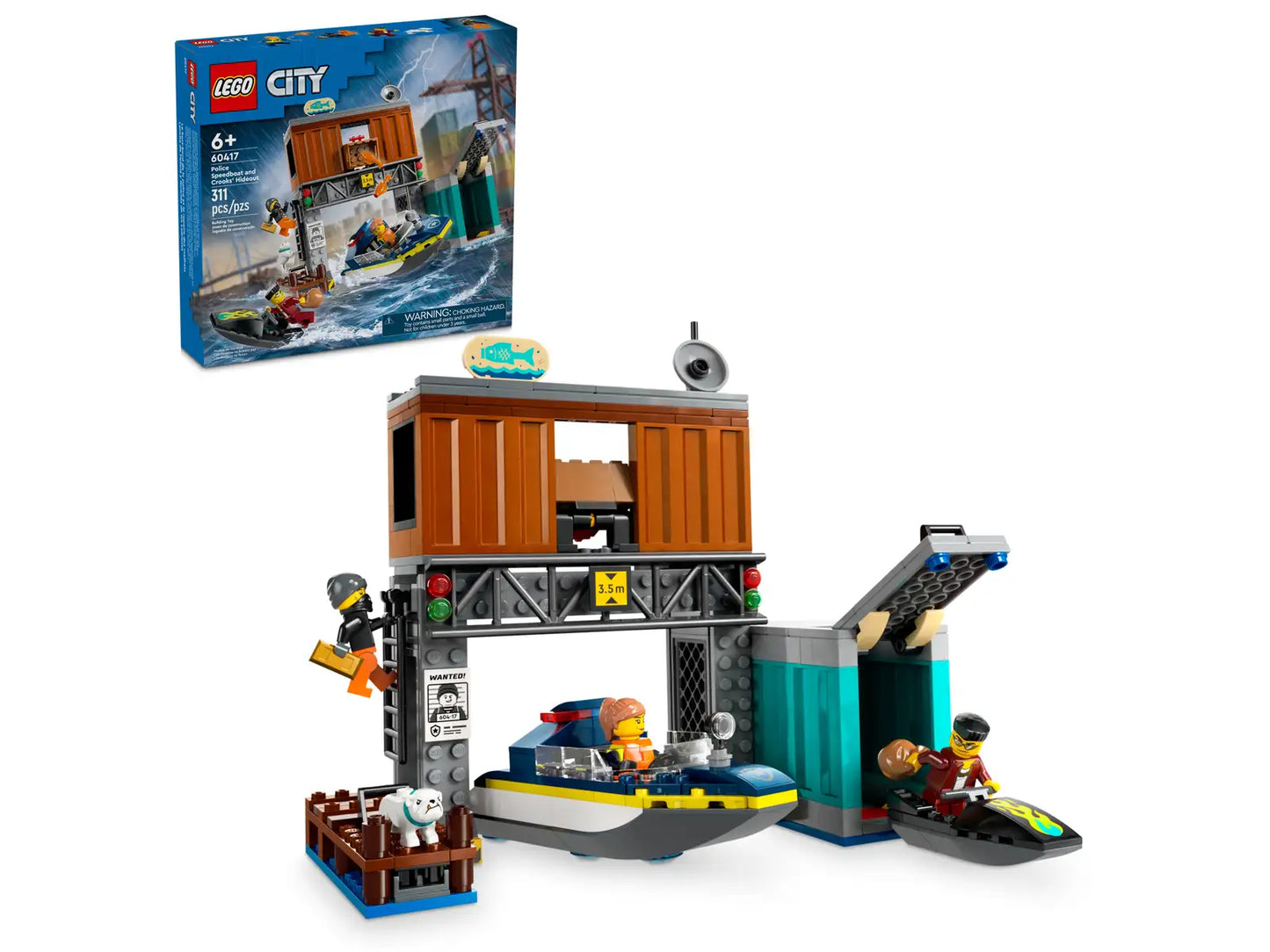 LEGO® City Police Speedboat and Crooks’ Hideout 60417 (Retired)