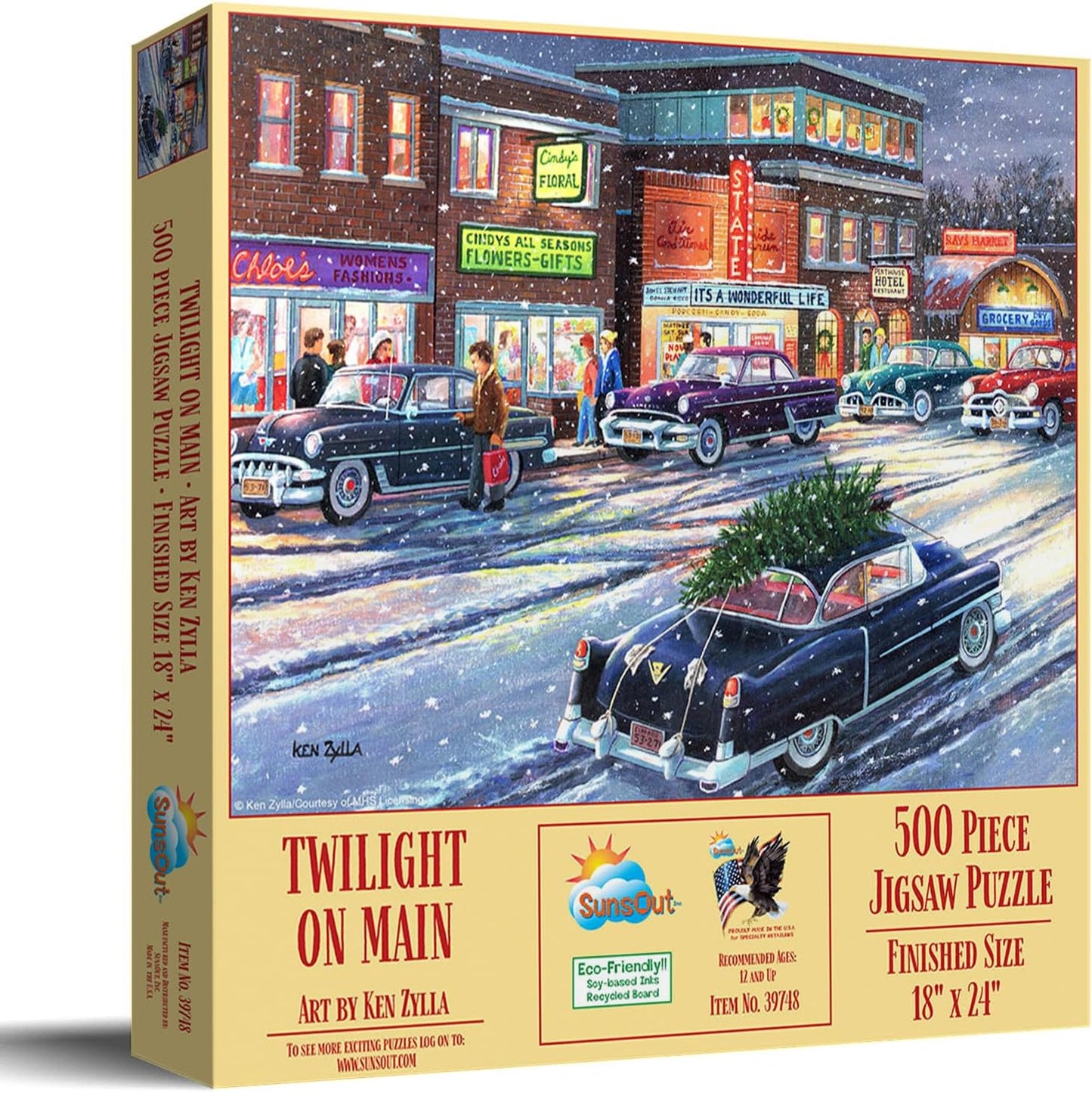 Twilight on Main 500 Piece Jigsaw Puzzle