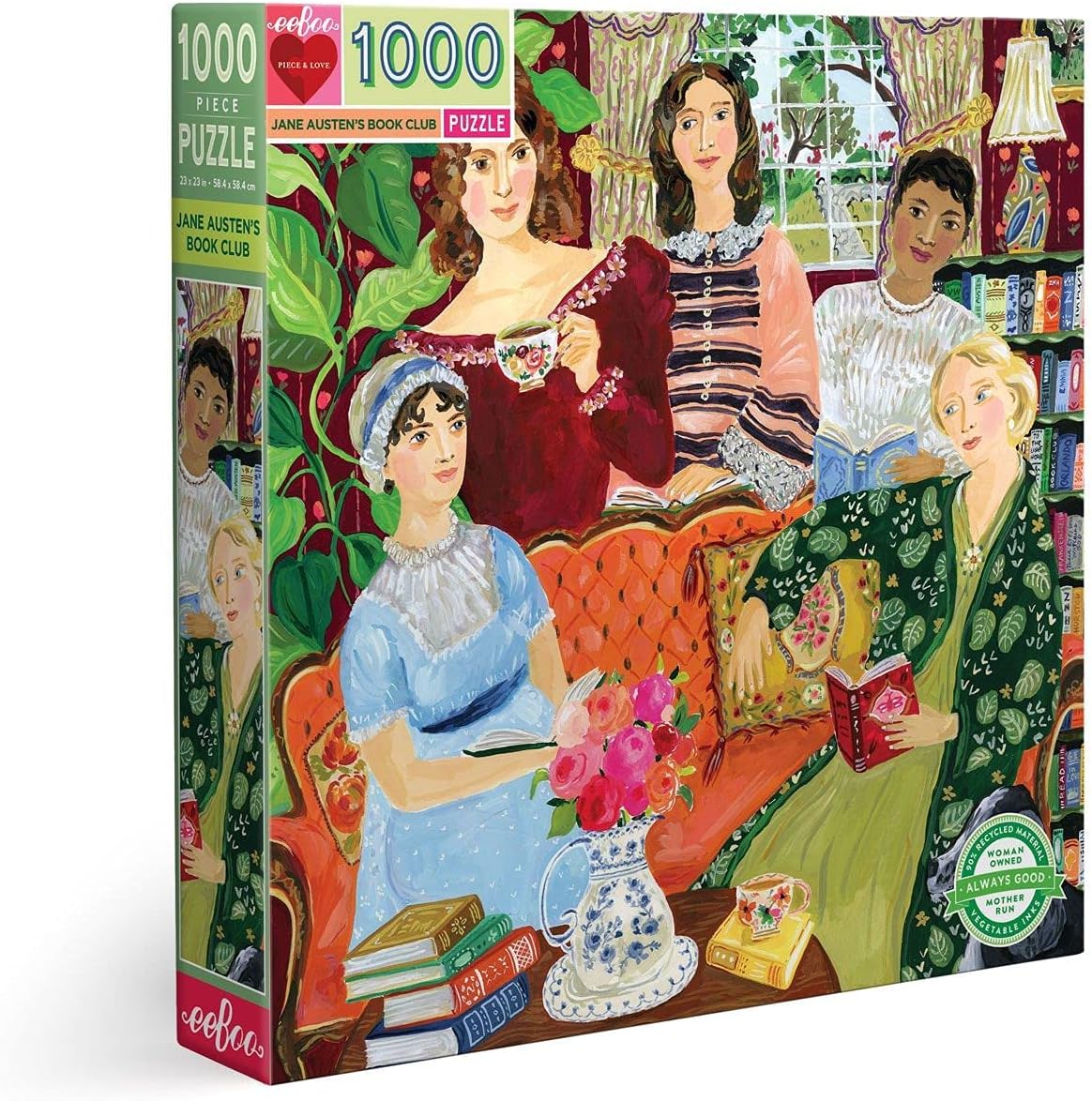 Jane Austen's Book Club – 1000 Piece Square Jigsaw Puzzle by eeBoo
