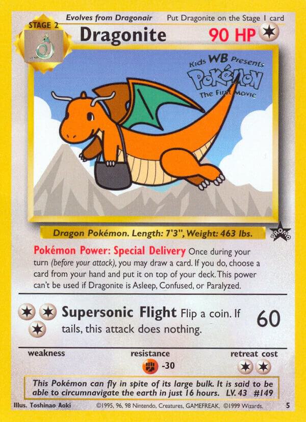 Dragonite Black Star Promo 5 Vintage WOTC Pokémon Card - MP (Edge Whitening)