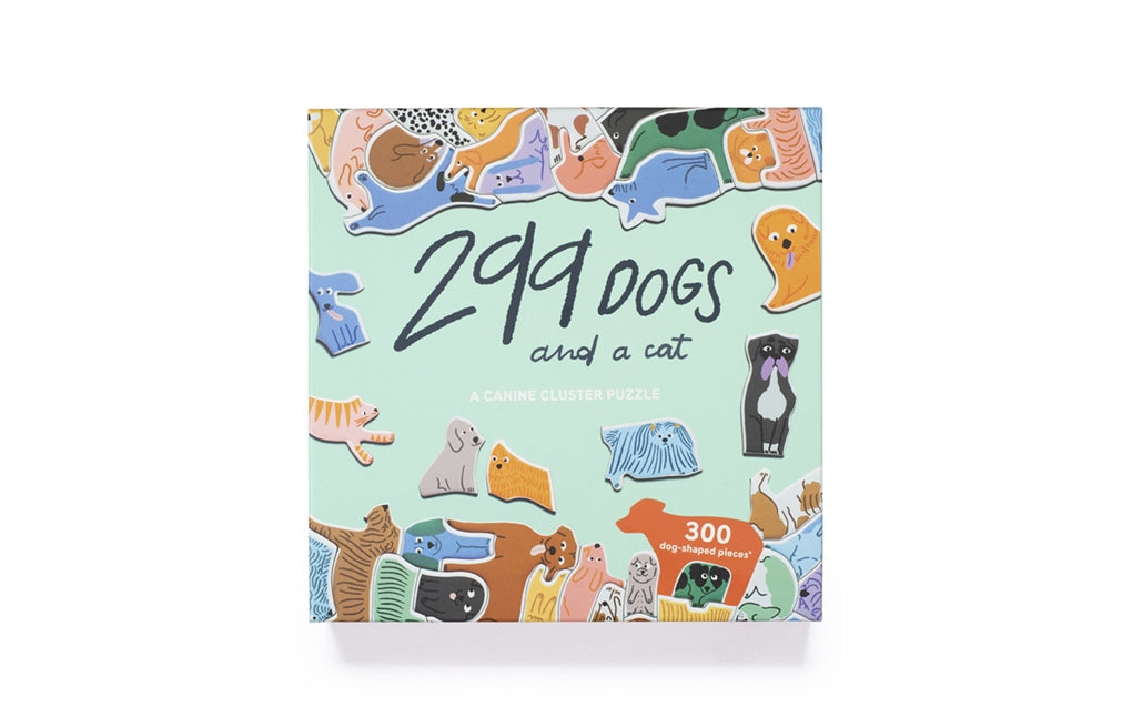 PUZZLE RENTAL: 299 Dogs (and a Cat) 300 Piece Cluster - 300 Pieces