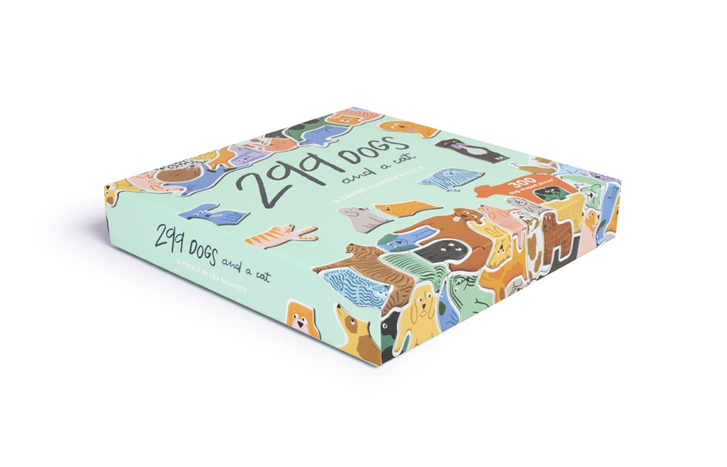 PUZZLE RENTAL: 299 Dogs (and a Cat) 300 Piece Cluster - 300 Pieces