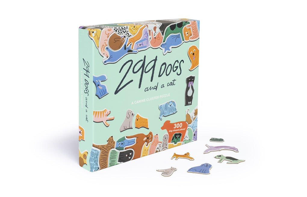 PUZZLE RENTAL: 299 Dogs (and a Cat) 300 Piece Cluster - 300 Pieces