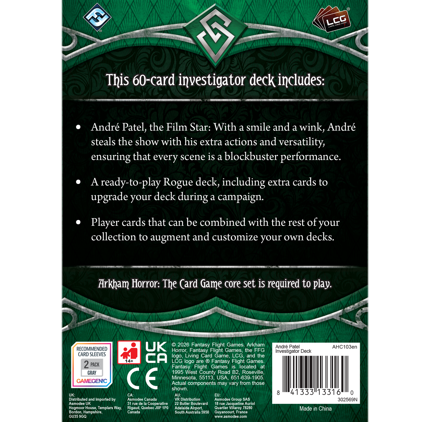 Arkham Horror: The Card Game – André Patel Investigator Deck