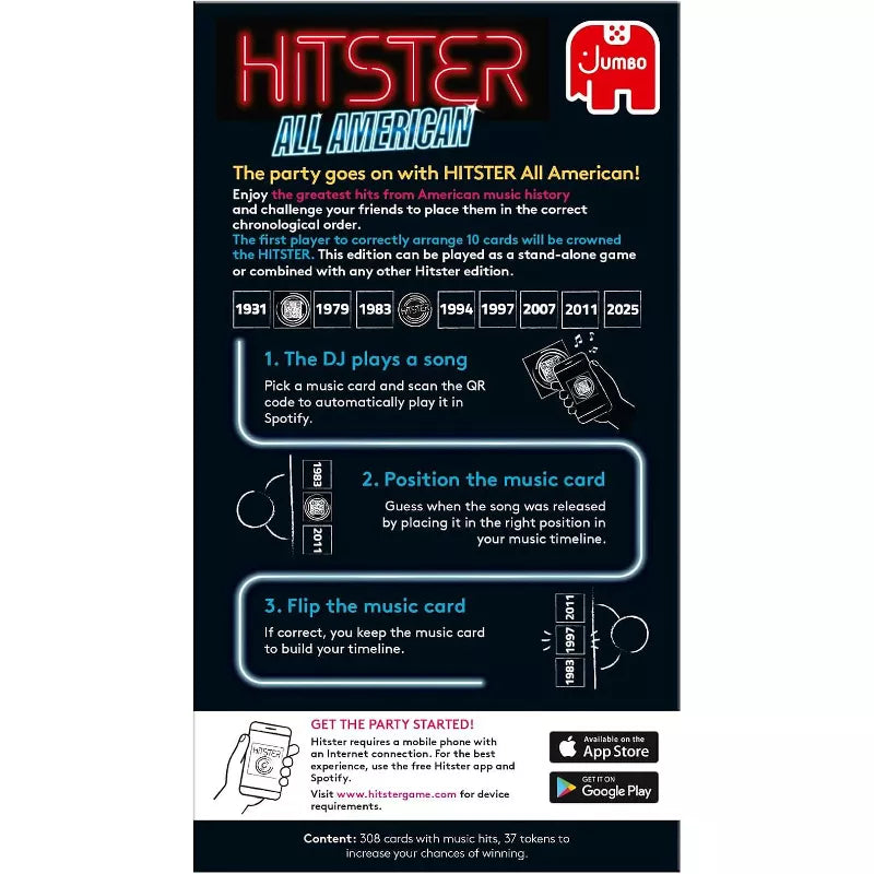 Hitster: All-American Music Party Game | 300+ Iconic US Chart Hits