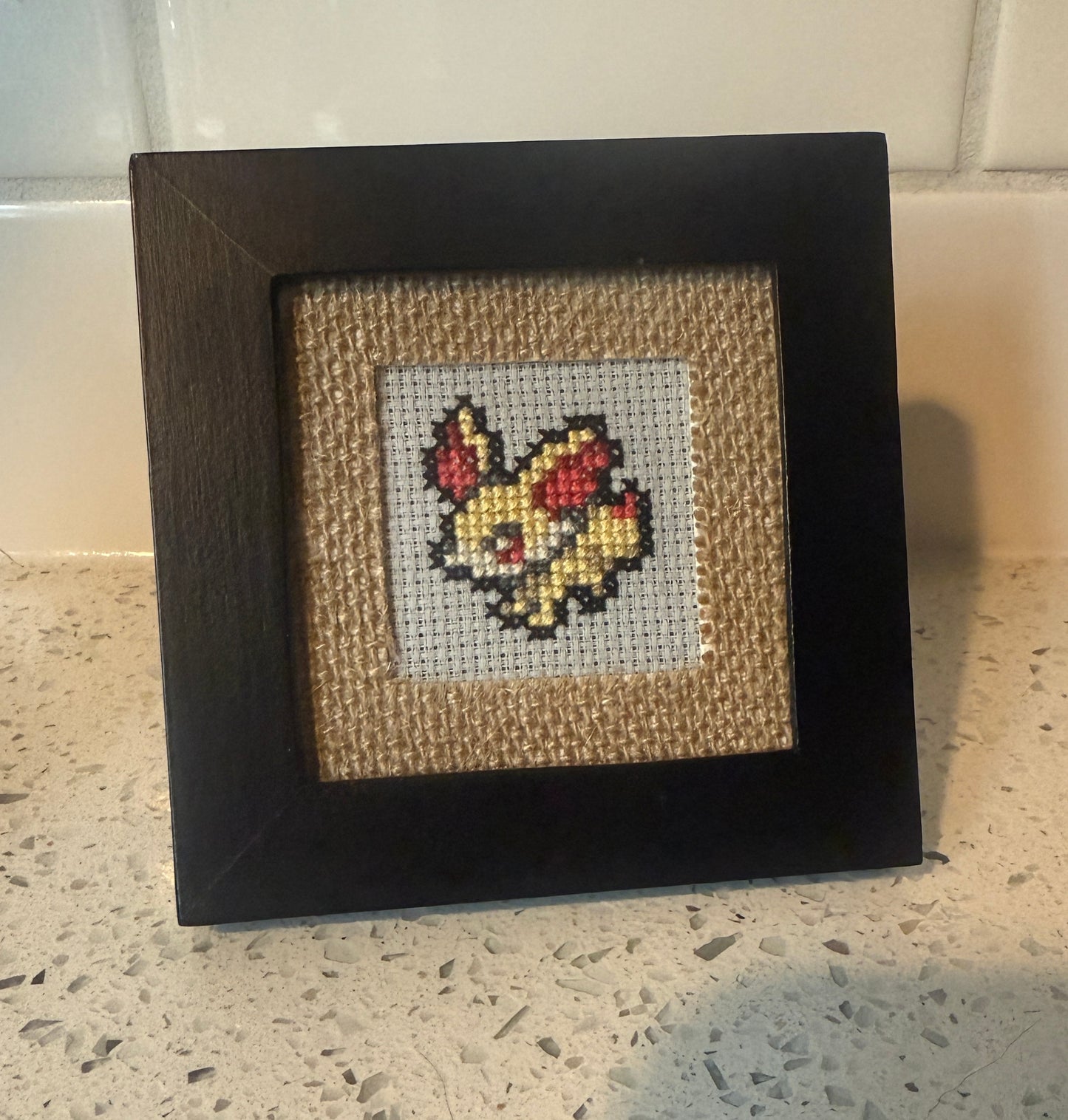Madame MeowMeow's Framed Handmade Cross-Stitched Characters