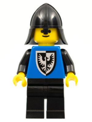 LEGO® Minifigure Black Falcon - Black Legs, Black Neck-Protector, Shield Bottom Round (Vintage) (cas101a)