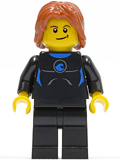 LEGO® Minifigure Coast Guard City - Surfer in Wetsuit, Dark Orange Tousled Hair, Crooked Smile (cty0407)