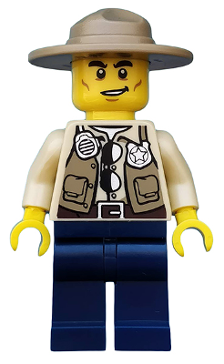 LEGO® Minifigure City Swamp Police - Ranger, Dark Blue Legs, Campaign Hat (cty0512) - NEW