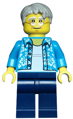 LEGO® Minifigure Beachgoer - Gray Male Hair, Glasses and Hawaiian Shirt (cty0762)