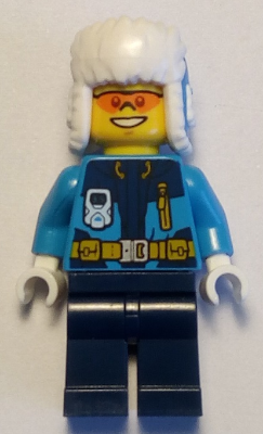 cty0928 Minifigure Arctic Explorer - Ushanka Hat, Orange Sunglasses
