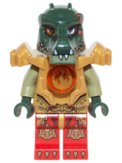 LEGO® Minifigure Cragger - Fire Chi, Heavy Armor, Pearl Gold Torso (dim013) - Used