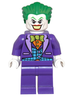 LEGO® Minifigure The Joker - Medium Azure Vest, Lime Bow Tie, Large Smile (dim017) - Used