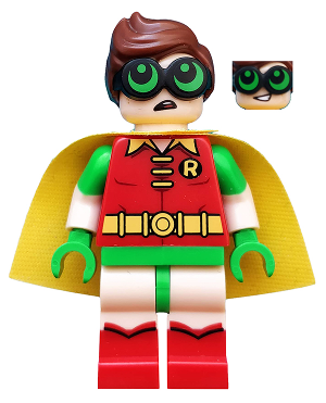 LEGO® Robin - Green Glasses, Smile / Worried Pattern (dim041) - Used