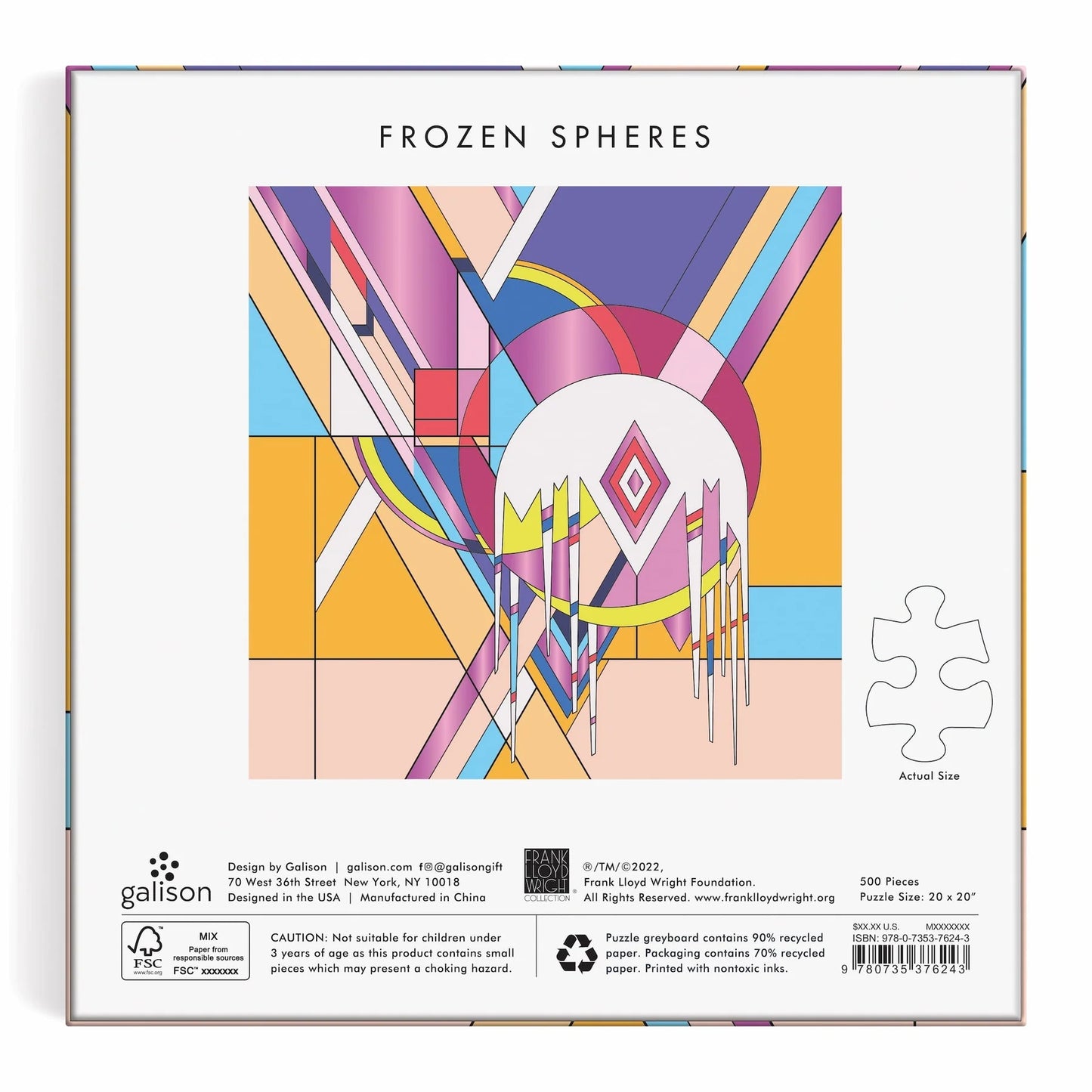 Frank Lloyd Wright Frozen Spheres 500 Piece Puzzle