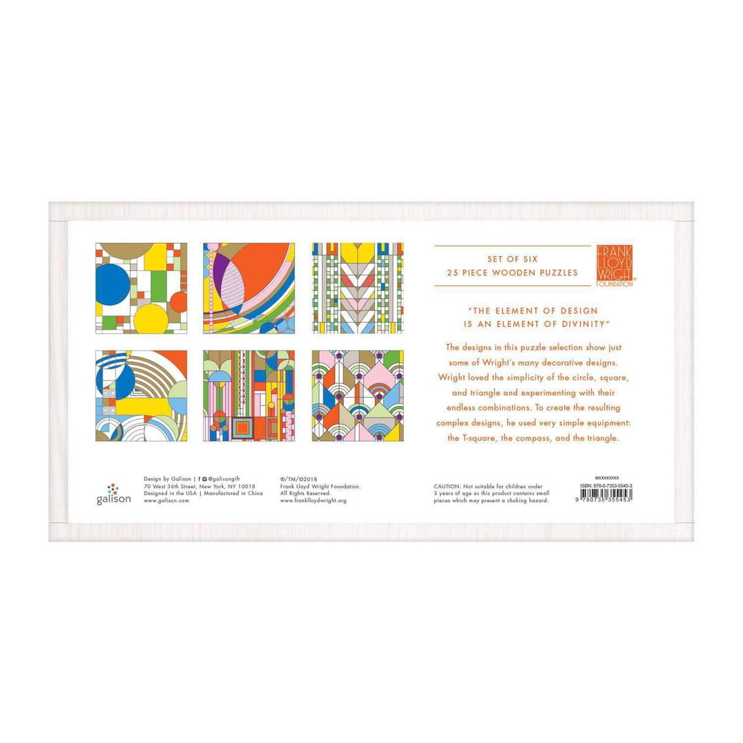 Frank Lloyd Wright Wooden Jigsaw Puzzle Set