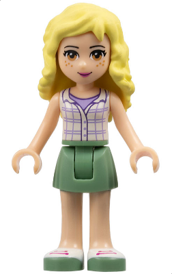 LEGO® Minifigure Friends Naya - Sand Green Skirt, White Plaid Button Shirt (frnd0086) - USED