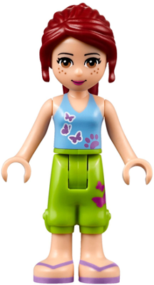 LEGO® Minifigure Friends Mia - Lime Cropped Trousers, Medium Blue Top with 3 Butterflies (frnd0167) - USED