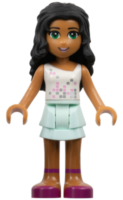 LEGO® Minifigure Friends Chloe - Light Aqua Layered Skirt, White Top (frnd031)