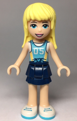 LEGO® Minifigure Friends Stephanie - Dark Blue Layered Skirt, Medium Azure Jersey with White Number '05' (frnd301)