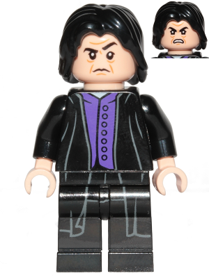 LEGO® Minifigure Professor Severus Snape - Dark Purple Shirt, Black Robes, Printed Legs, Shirt Tail (hp134a)