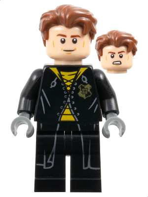 LEGO® Minifigure Cedric Diggory - Black and Yellow Uniform, No Shirt Tail (hp179B) - USED