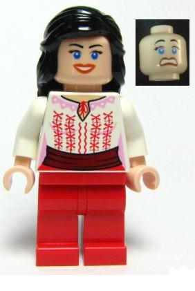 Marion Ravenwood - White Shirt with Dark Red Sash, Red Legs