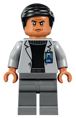LEGO® Minifigure Dr. Henry Wu - Light Bluish Gray Jacket, Smile / Angry Frown (jw017)