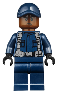 LEGO® Minifigure ACU Tracker - Male, Dark Blue Cap, Reddish Brown Head (jw039)