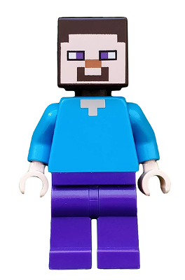 LEGO® Minifigure Steve (Light Nougat) - Dark Purple Legs (min009) - USED