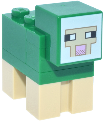 Minecraft Sheep, Green - Brick Built