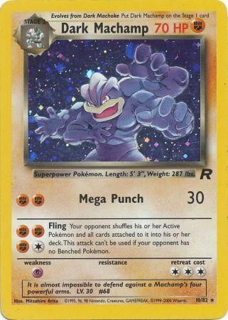 Dark Machamp 10/82 Holo Rare - Team Rocket Vintage Pokémon Card - NM