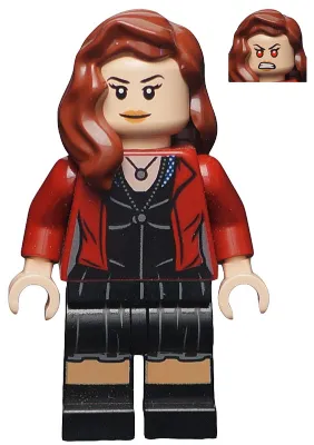 LEGO® Minifigure The Scarlet Witch (Wanda Maximoff) - Printed Black Legs, Reddish Brown Hair (sh0174)