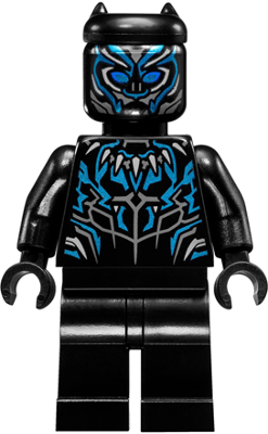 LEGO® Minifigure Black Panther - Claw Necklace, Metallic Light Blue Highlights (sh0478)